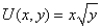 <strong>Which of the following utility functions would not be consistent with the notion that x and y are both goods with positive marginal utilities?</strong> A) B) C) D)