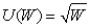 <strong>Which of the following utility functions would indicate the most (relative)risk-averse behavior?</strong> A) B) C) D)