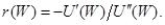 <strong>The formula for the Pratt measure of risk aversion is:</strong> A) B) C) D)