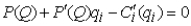<strong>A firm's first-order condition from the Cournot game with general demands and costs is:</strong> A)   B)   C)   D)   <div style=padding-top: 35px> 