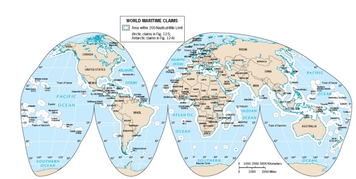 <strong>Based on Figure 12-2,which of the following U.S.states would have the largest EEZ? </strong> A) New York B) California C) Texas D) Hawai'i E) Washington