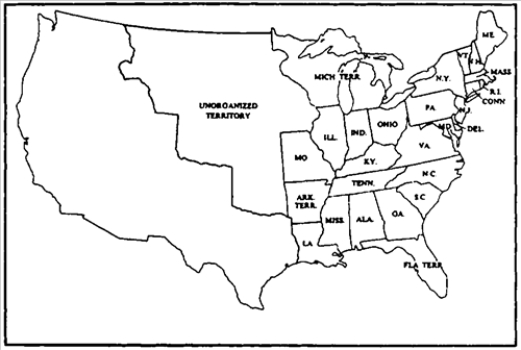 Map Exercise 9-1 On the following map and using an historical atlas as a reference: -Refer to Map Exercise 09-1. What impact did this expansion have on the South?