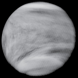 Venus's atmospheric clouds are so thick that the surface of the planet is rarely seen when observing it in visible light.