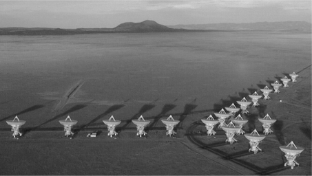 The image below shows the Very Large Array in New Mexico.What is the benefit of using multiple telescopes in such an array?  <div style=padding-top: 35px> 