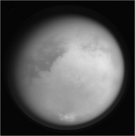 <strong>Where does Titan's thick,nitrogen-rich atmosphere (see the image below)come from? </strong> A) photodissociation of methane in its atmosphere B) frequent volcanic eruptions C) cometary impacts over the age of the Solar System D) photosynthesis of algae in oceans that lie beneath its icy surface