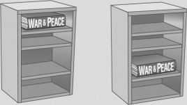 In what ways are energy states of an atom like books occupying shelves in a bookcase?