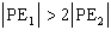 <strong>Suppose the gravitational potential energy for a mass at an altitude of one Earth radius is PE<sub>1</sub> and at two Earth radii is PE<sub>2</sub>.How do the absolute values of these potential energies compare?</strong> A) B) C) D) but is not equal to