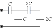 <strong>If C = 36 µF,determine the equivalent capacitance for the combination shown. </strong> A)36 µF B)32 µF C)28 µF D)24 µF
