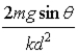 <strong>A spring with spring constant k is used to launch a mass m up a frictionless inclined plane having angle of elevation θ.What is the maximum height reached above the starting elevation of the mass during the motion of the mass if the spring is compressed a distance d before launch?</strong> A) B) C) D)