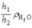 <strong>A U-tube is partially filled with water and then an immiscible liquid is added to the right side.The top of the liquid is a distance h<sub>1</sub> above the level of interface between the liquid and water.On the left side of the tube the top of the water is a distance h<sub>2</sub> above the liquid-water interface on the right side.What is the density of the liquid in terms of the density of water ? Note that h<sub>2</sub> < h<sub>1</sub>.</strong> A) B) C) D)