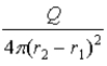 <strong>A conducting spherical shell of inner radius r<sub>1</sub> and outer radius r<sub>2</sub> has a charge Q on it.An additional charge,also Q,is then added to the sphere.What is the resulting charge per unit area on the outer surface of the sphere?</strong> A) B) No answer given is correct. C) D)