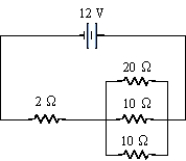 How much current is flowing in one of the 10-Ω resistors?  