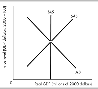 -The above figure depicts an economy with a short- run equilibrium