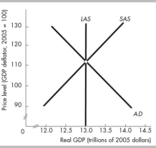 -The above figure depicts an economy with a short-run equilibrium