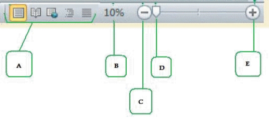 <strong> In the figure above,the number marked by box B represents ____.</strong> A) the zoom increment currently available B) the current disk space usage C) the amount of the file that is currently active or highlighted D) none of the above
