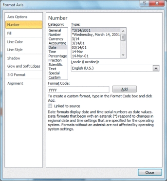 -In the figure above,the entry yyyy shown in the Format Code: box is setting up a(n)____ format to display the four-digit year.