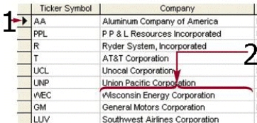 <strong> The item marked 2 in the accompanying figure is a ____ in a database table.</strong> A) field B) register C) record D) key