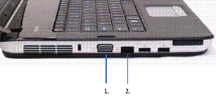 <strong> In the figure above, the line labeled #2 is pointing to the wired ____ port.</strong> A)network B)Internet C)USB D)parallel