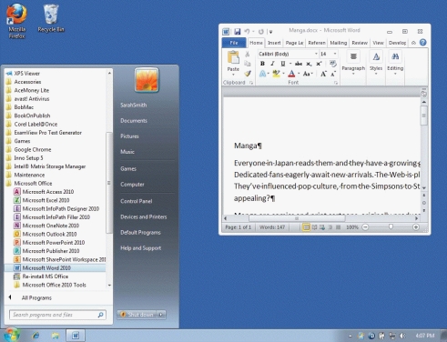 <strong> Referring to the figure above, Microsoft Word is shown open inside a(n) ____ window.</strong> A)software B)application C)extra D)file