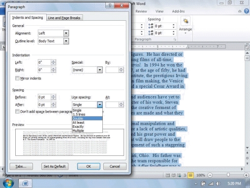 <strong> The figure above shows the ____.</strong> A)Paragraph dialog box B)Dialog Box Launcher C)Paragraph Box Launcher D)Arrange Dialog Box Launcher