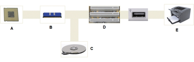   In the accompanying figure,the microprocessor is shown in picture B._________________________<div style=padding-top: 35px> 
