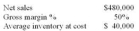 <strong>Given the following information, calculate the firm's stockturn rate. </strong> A) 7 B) 10 C) 3 D) 6 E) Cannot be determined from data given.