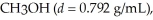 <strong>What is the molarity of methanol, If 150.0 mL is dissolved in enough water to make 4.00 L of solution?</strong> A)3.71 M B)1.17 M C)1.48 M D)0.927 M E)0.734 M