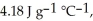 The enthalpy change for converting 10.0 g of ice at -25.0 °C to water at 80.0 °C is ________ kJ.The specific heats of ice,water,and steam are     And   Respectively.For   O,   = 6.01 kJ mol<sup>-1</sup>,and  .