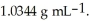 At 20 °C,a 2.32 mol L<sup>-1</sup> aqueous solution of ammonium chloride has a density of What is the molality of ammonium chloride in the solution? The formula weight of Cl is