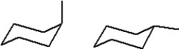 <strong>Which of the following represent two different chair forms of methylcyclohexane?</strong> A) B) C) D) E)