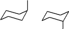 <strong>Which of the following represent two different chair forms of methylcyclohexane?</strong> A) B) C) D) E)