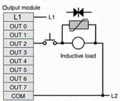 <strong>The suppression circuit shown: </strong> A)can be used to suppress DC loads. B)can be used to suppress AC loads. C)uses a metal oxide surge suppressor. D)all of these.