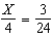 Find the value of X in the following equation.