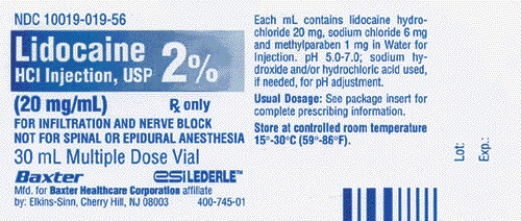 Identify the following, using the given label. Copyright Baxter International Inc. The supply dosage is __________ mg per mL.