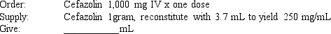 Given: Compute the amount of medication that will be given to administer one dose of the following medication orders by using a proportion to obtain your answers. Round all parenteral administration orders that are over 1 mL to one decimal place. Round all parenteral administration orders under 1 mL to two decimal places. Do not include zeros at the end of decimal numbers. The problems and drug orders are presented for practice only, and actual prescribed dosages will vary according to a patient's age, condition, reaction, additional medications, and other factors.