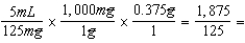 X mL = 15 mL Ceclor