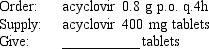Compute the amount of medication that will be given to administer one dose of the following medication orders using the Dimensional Analysis method to obtain your answers. Assume all tablets are scored, when necessary. Round all parenteral administration orders that are over 1 mL to one decimal place. Round all parenteral administration orders under 1 mL to two decimal places. Do not include zeros at the end of decimal numbers. The problems and drug orders are presented for practice only, and actual prescribed dosages will vary according to a patient's age, condition, reaction, additional medications, and other factors.
