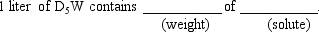 Calculate the weight of solutes in the following IV solutions, and identify the solutes.