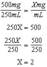 There are 2 mg/mL or 2,000 mcg/mL of medication supply. 800 mcg of dobutamine are in 0.4 mL of IV solution. 800 mcg/min is delivered by a rate of 0.4 mL/min.