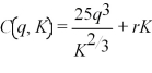 Laura's internet services has the following short-run cost curve: where q is Laura's output level,K is the number of servers she leases and r is the lease rate of servers.Laura's short-run marginal cost function is: Currently,Laura leases 8 servers,the lease rate of servers is $15,and Laura can sell all the output she produces for $500.Find Laura's short-run profit maximizing level of output.Calculate Laura's profits.If the lease rate of internet servers rise to $20,how does Laura's optimal output and profits change?