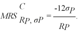 Mel and Christy are co-workers with different risk attitudes.Both have investments in the stock market and hold U.S.Treasury securities (which provide the risk free rate of return).Mel's marginal rate of substitution of return for risk where R<sub>P</sub> is the individual's portfolio rate of return and σP is the individual's portfolio risk.Christy's Each co-worker's budget constraint is where R<sub>j</sub> is the risk-free rate of return,R<sub>m</sub> is the stock market rate of return,and σ<sub>m</sub> is the stock market risk.Solve for each co-worker's optimal portfolio rate of return as a function of R<sub>j</sub>,R<sub>m</sub> and σ<sub>m</sub>.