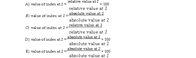 The table below shows hypothetical per- minute cell phone charges for pay- and- talk service over several years. TABLE 2- 2 Let 1 stand for any given period and 2 stand for base period. The formula of any index number can be written as: