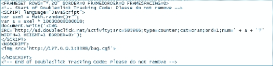 <strong> The figure above shows a(n) ____ page that contains a Web bug.</strong> A) HTTPS page B) User History page C) HTML page D) FTP page