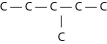<strong> Three or four of the following illustrations depict different structural isomers of the organic compound with molecular formula C₆H₁₄. For clarity, only the carbon skeletons are shown; hydrogen atoms that would be attached to the carbons have been omitted. Which one, if any, is NOT a structural isomer of this compound?</strong> A) B) C) D) E) Each of the illustrations in the other answer choices depicts a structural isomer of the compound with molecular formula C₆H₁₄.