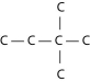 <strong> Three or four of the following illustrations depict different structural isomers of the organic compound with molecular formula C₆H₁₄. For clarity, only the carbon skeletons are shown; hydrogen atoms that would be attached to the carbons have been omitted. Which one, if any, is NOT a structural isomer of this compound?</strong> A) B) C) D) E) Each of the illustrations in the other answer choices depicts a structural isomer of the compound with molecular formula C₆H₁₄.