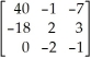 <strong>Multiply matrix by .</strong> A) B) C) D)