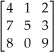<strong>Transpose =</strong> A) B) C) D)