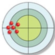 <strong>The distribution of hits on the bull's-eye is described as: </strong> A) both accurate and precise. B) neither accurate nor precise. C) accurate but not precise. D) precise but not accurate.
