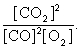 <strong>The equilibrium expression of the following reaction is represented by: 2 CO<sub>2</sub> (g) \leftrightarrow 2 CO (g)+ O<sub>2</sub> (g)</strong> A) B) C) D)