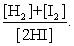 <strong>The equilibrium expression of the following reaction is represented by: H<sub>2</sub> (g)+ I<sub>2</sub> (g) \leftrightarrow 2 HI (g)</strong> A) B) C) D)